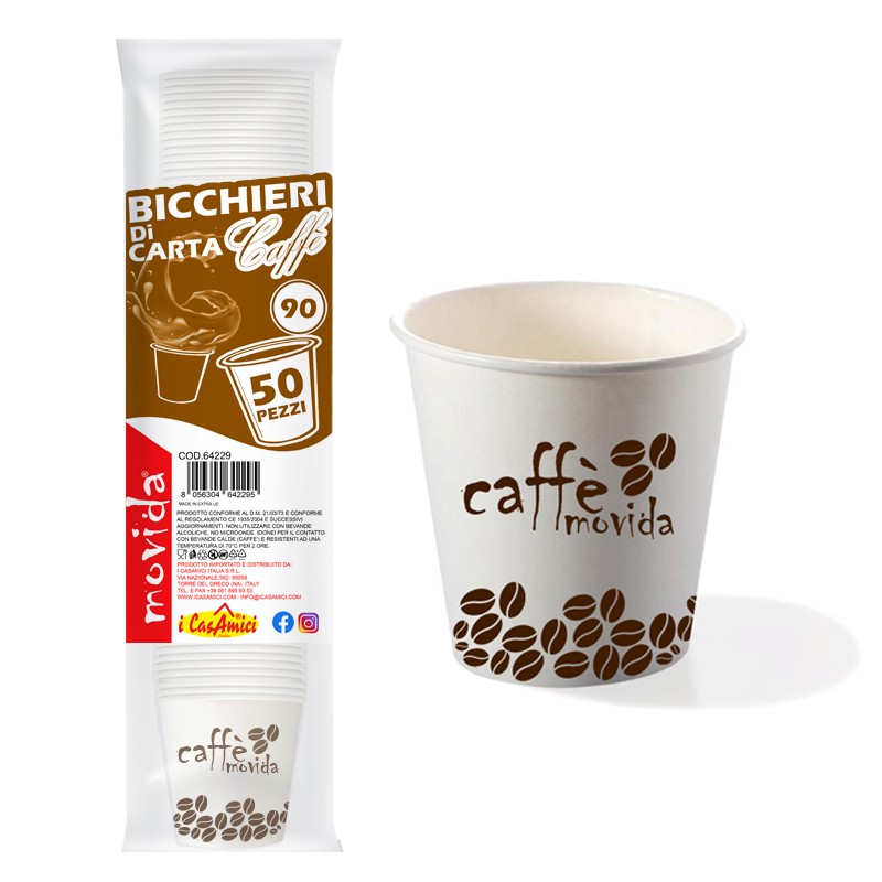 50 Bicchieri per ginseng e caffè americano lungo 90 ml