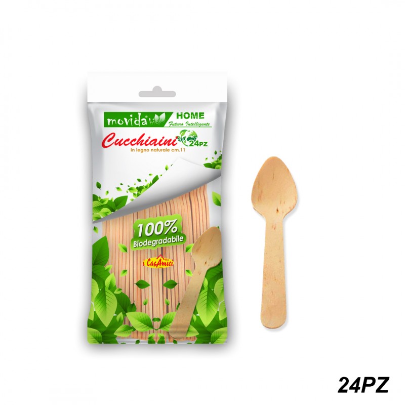 24 cucchiaino  in legno 11 cm bio compatibili