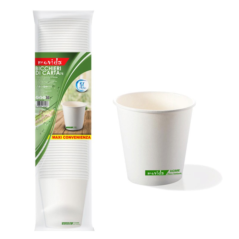 50 Bicchieri da caffè 2,5 oz completamente bianco