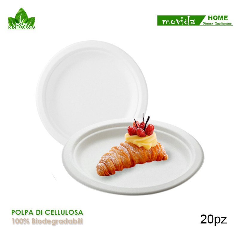 20 Piatti da Frutta e dolce cm 18 biocompatibili