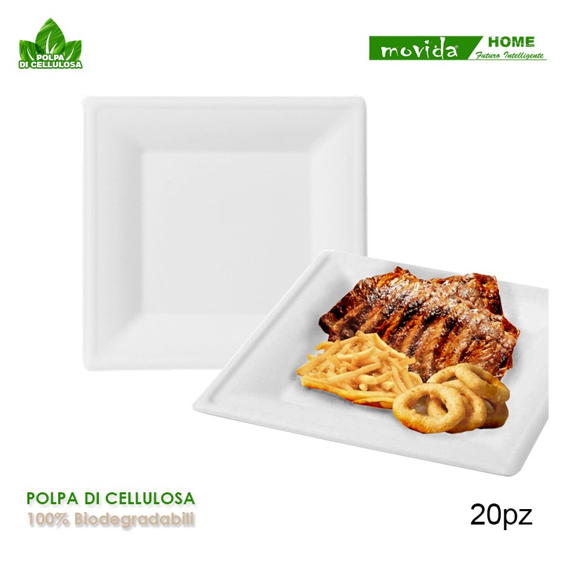 20 piatti da portata quandrato misura 21×21 cm