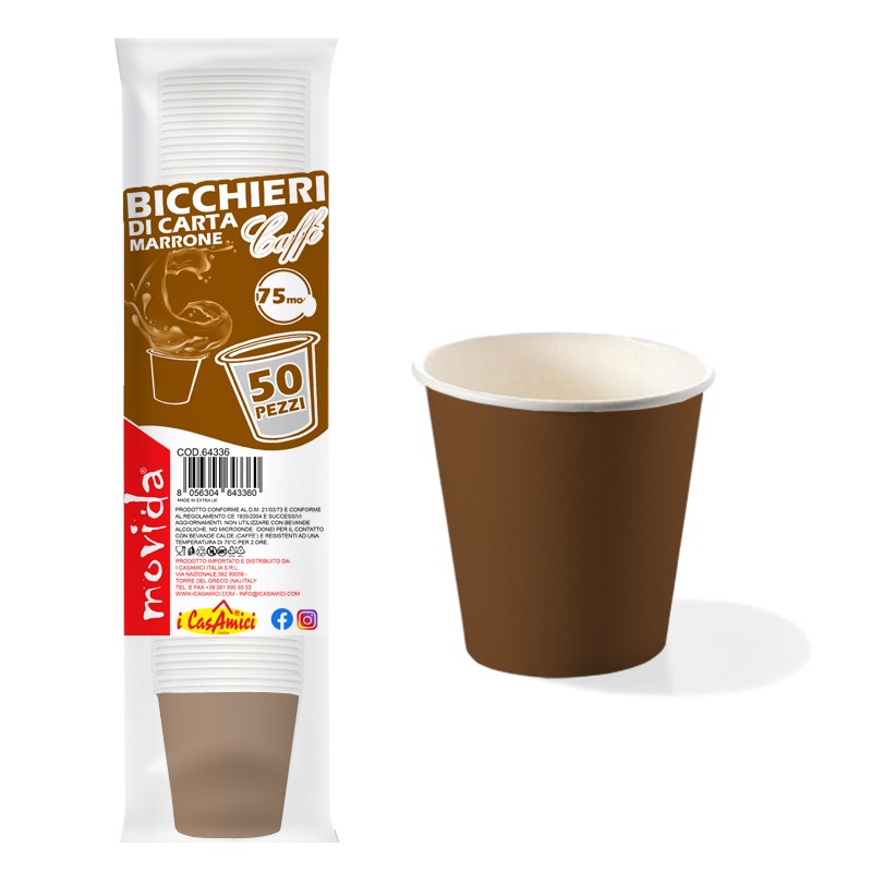50 Bicchieri da caffè 2,5 oz colore marrone