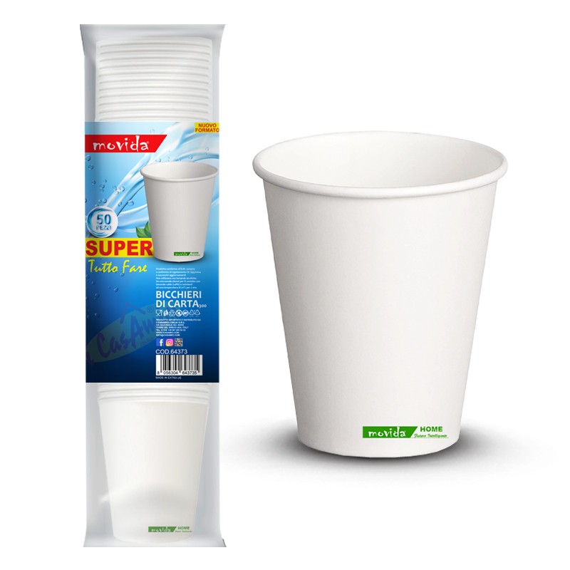 50 bicchieri XXL 300 ml per bevande fredde e calde Bio compatibili