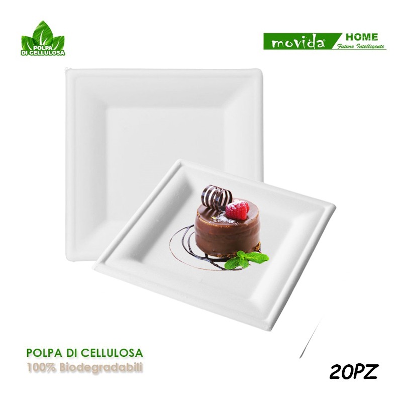 20 piatti da portata quandrato misura 15×15 cm