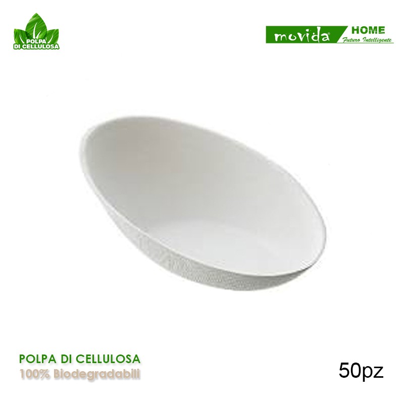 50 Ciotola finger food forma ovalino 5×7,5 cm  in polpa di cellulosa