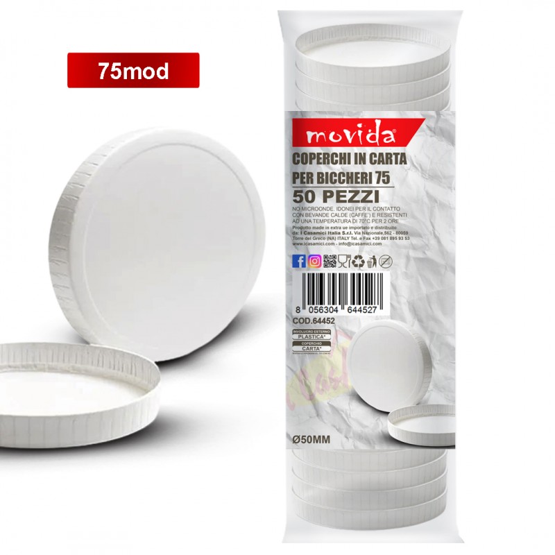 50 coperchi in carta per bicchiere da 2,5 oz 66 ml