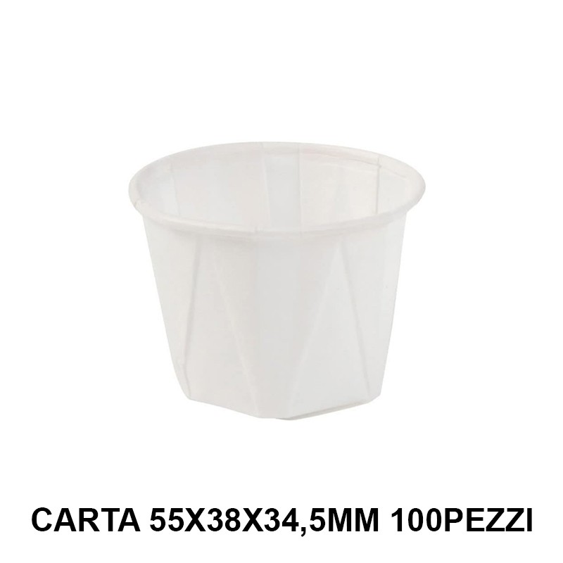 Ciotolina in carta 100 pezzi misure 55x38x34,5mm per salse spezie etc