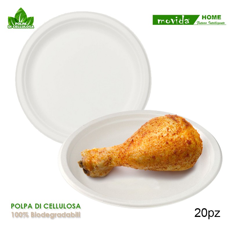 20 Piatti Piano Bio da secondo e contorno cm 26